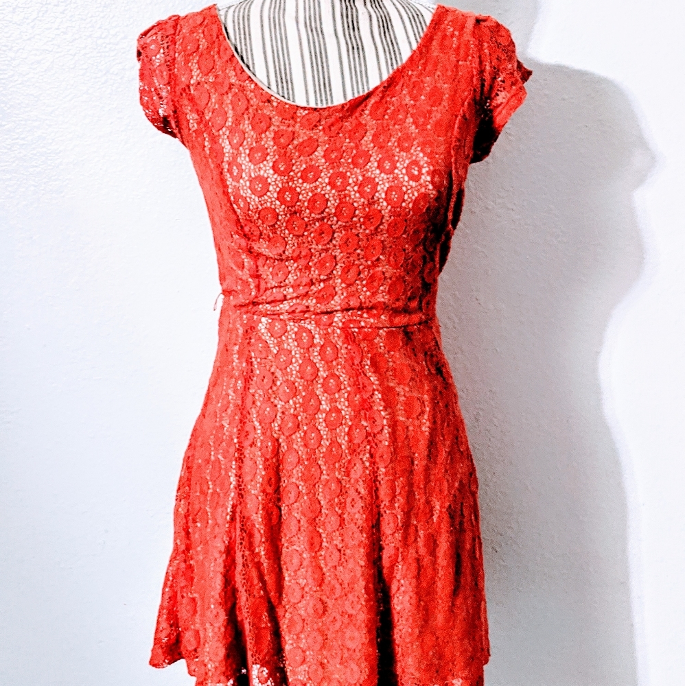 Orange lace dress